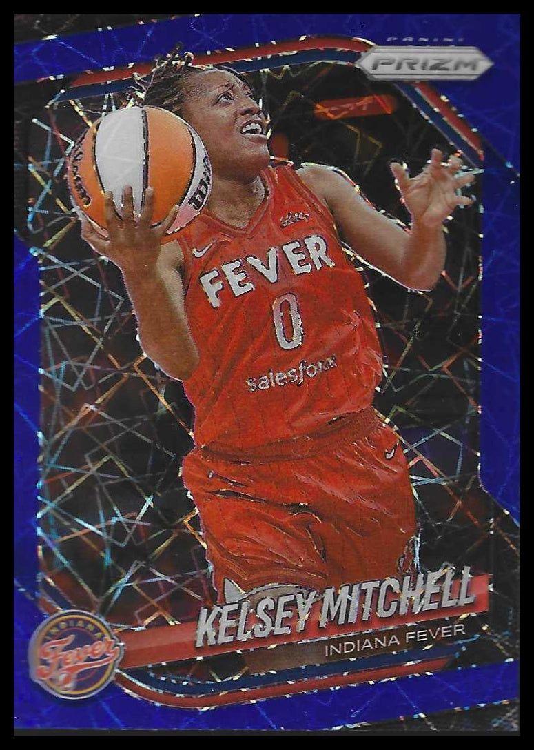 2025 Panini Prizm WNBA #35 Kelsey Mitchell Blue Velocity Prizms