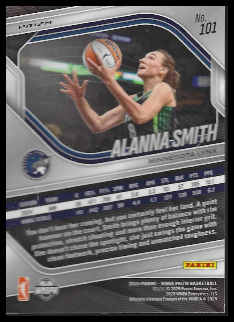 2025 Panini Prizm WNBA #101 Alanna Smith Blue Velocity Prizms