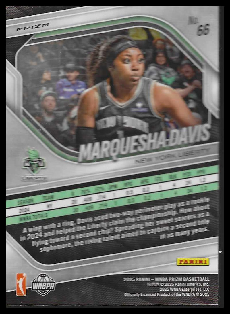 2025 Panini Prizm WNBA #66 Marquesha Davis Ice Prizms