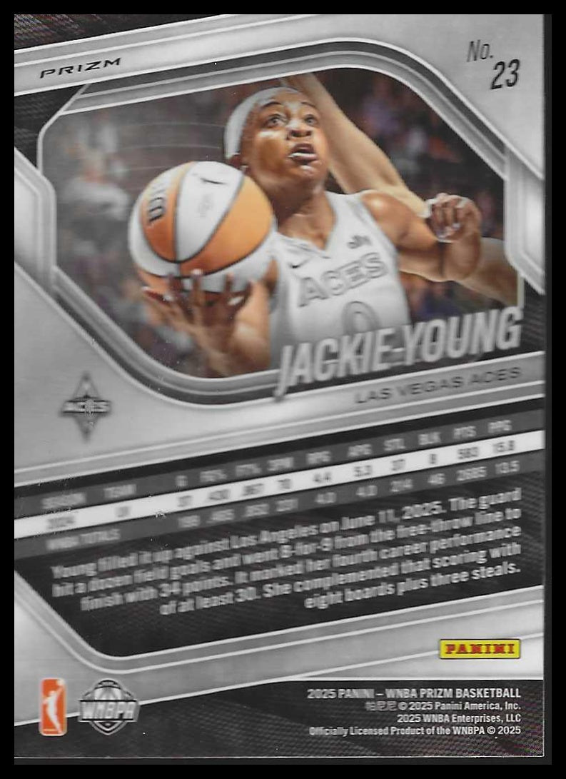 2025 Panini Prizm WNBA #23 Jackie Young Silver Prizms