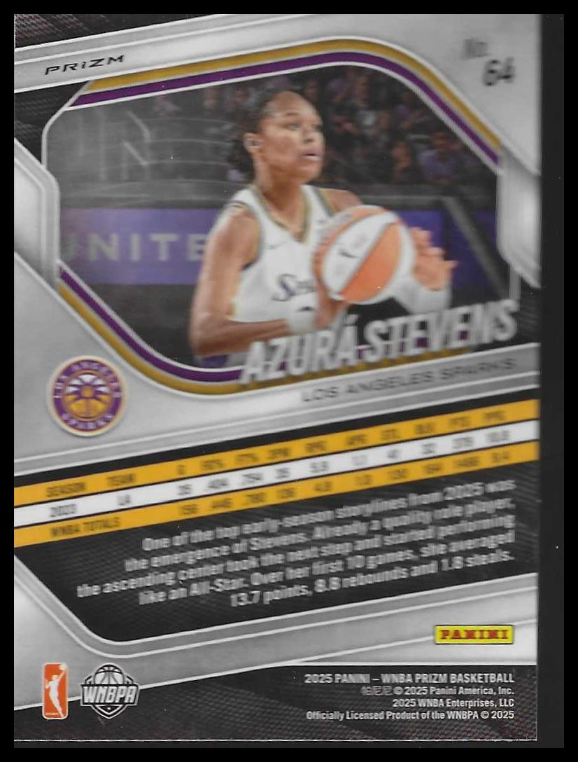 2025 Panini Prizm WNBA #64 Azura Stevens Ice Prizms