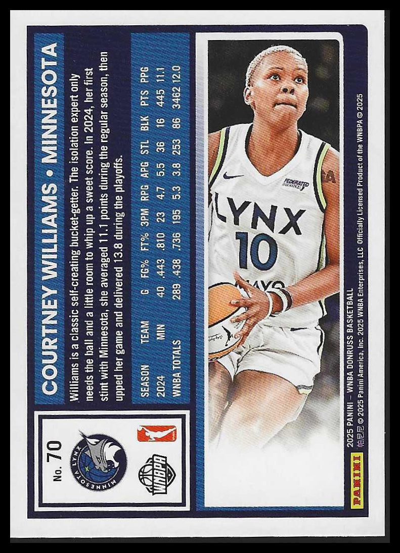 2025 Donruss WNBA #70 Courtney Williams Holo