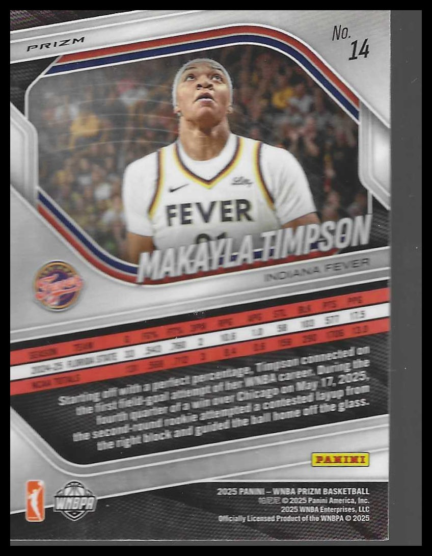2025 Panini Prizm WNBA #14 Makayla Timpson Ice Prizms