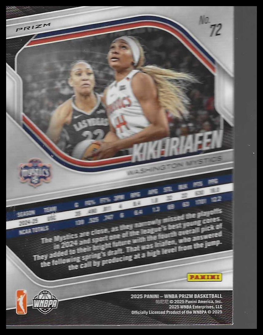 2025 Panini Prizm WNBA #72 Kiki Iriafen Ice Prizms