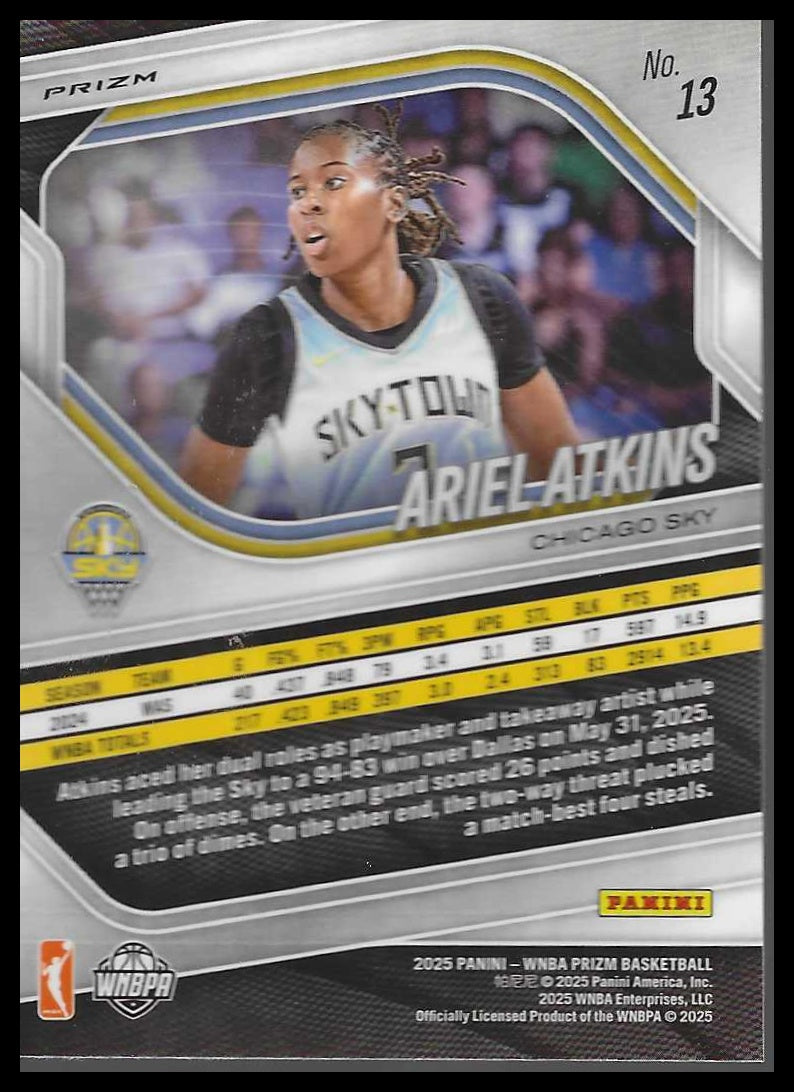 2025 Panini Prizm WNBA #13 Ariel Atkins Ice Prizms