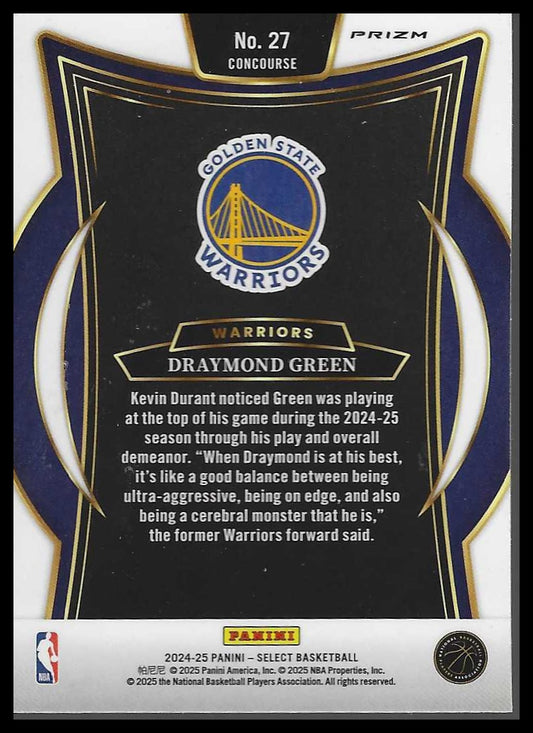 2024-25 Panini Select #27 Draymond Green Blue Cracked Ice Prizm