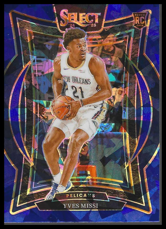 2024-25 Panini Select #88 Yves Missi Blue Cracked Ice Prizm