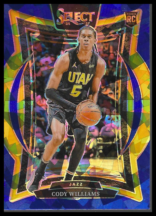 2024-25 Panini Select #71 Cody Williams Blue Cracked Ice Prizm