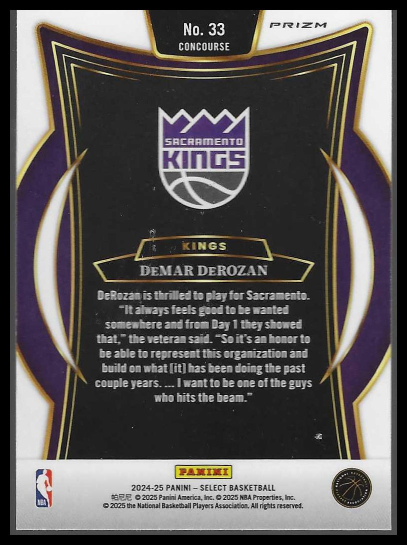 2024-25 Panini Select #33 DeMar DeRozan Blue Cracked Ice Prizm