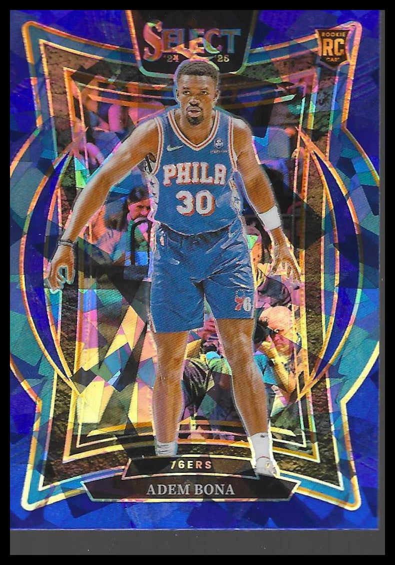 2024-25 Panini Select #97 Adem Bona Blue Cracked Ice Prizm