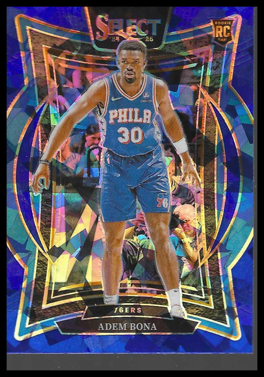 2024-25 Panini Select #97 Adem Bona Blue Cracked Ice Prizm