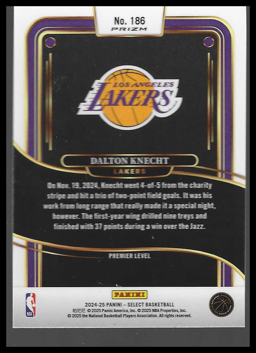 2024-25 Panini Select #186 Dalton Knecht Blue Cracked Ice Prizm