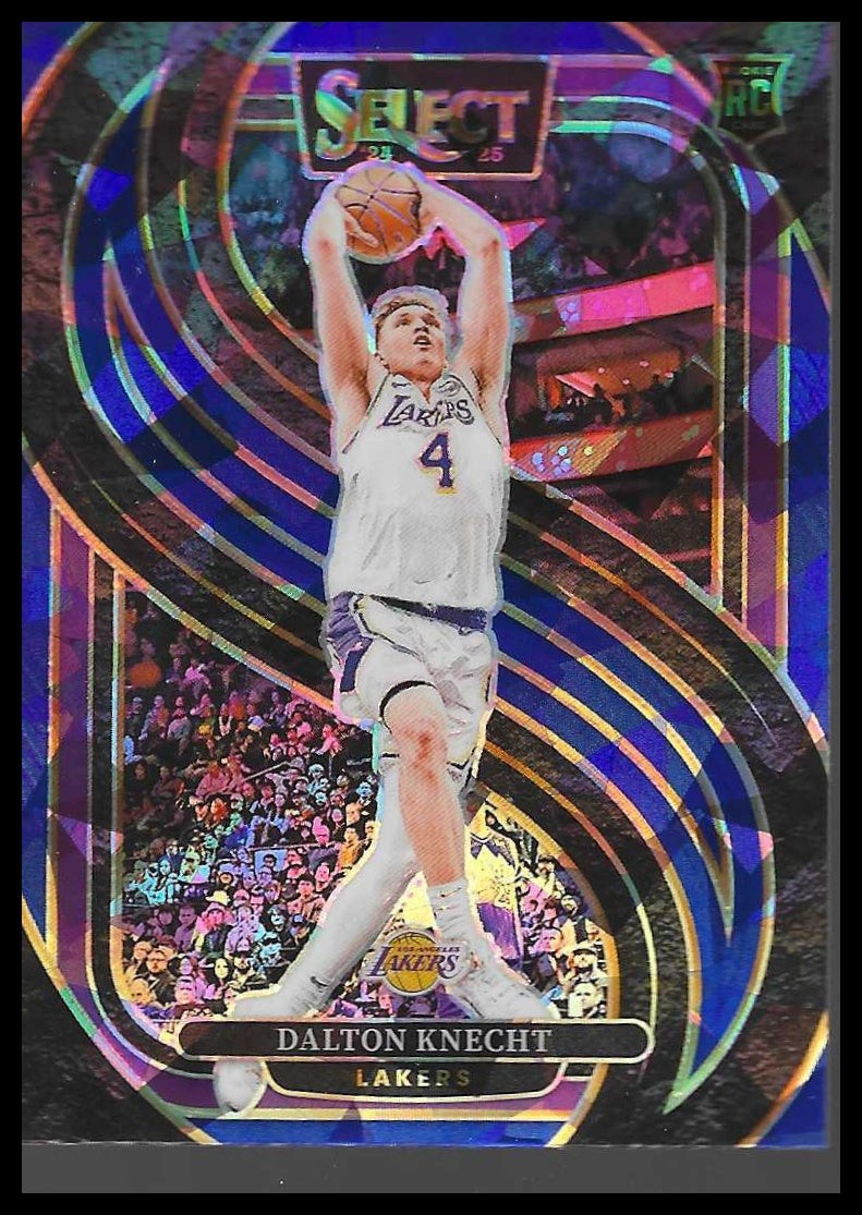 2024-25 Panini Select #186 Dalton Knecht Blue Cracked Ice Prizm