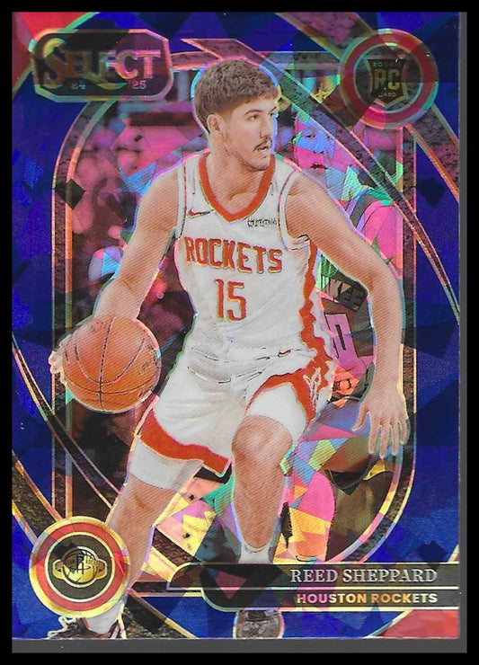2024-25 Panini Select #299 Reed Sheppard Blue Cracked Ice Prizm