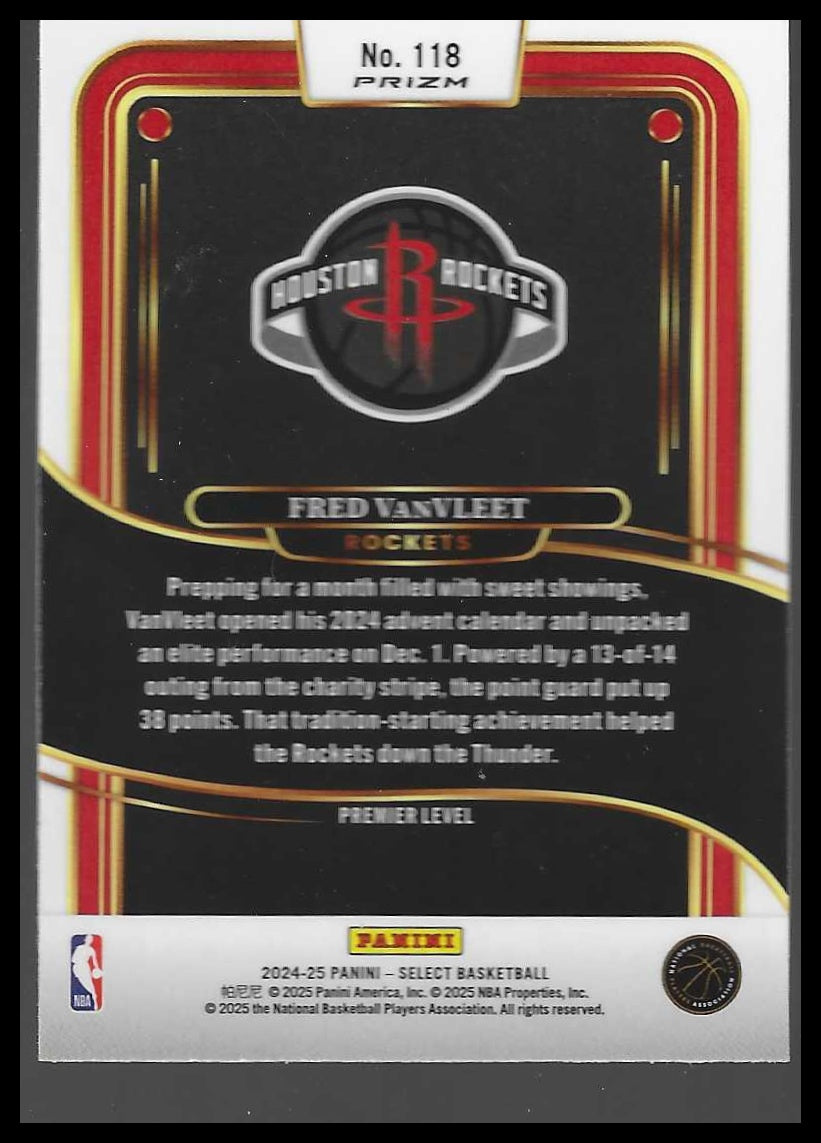 2024-25 Panini Select #118 Fred VanVleet Silver Prizm