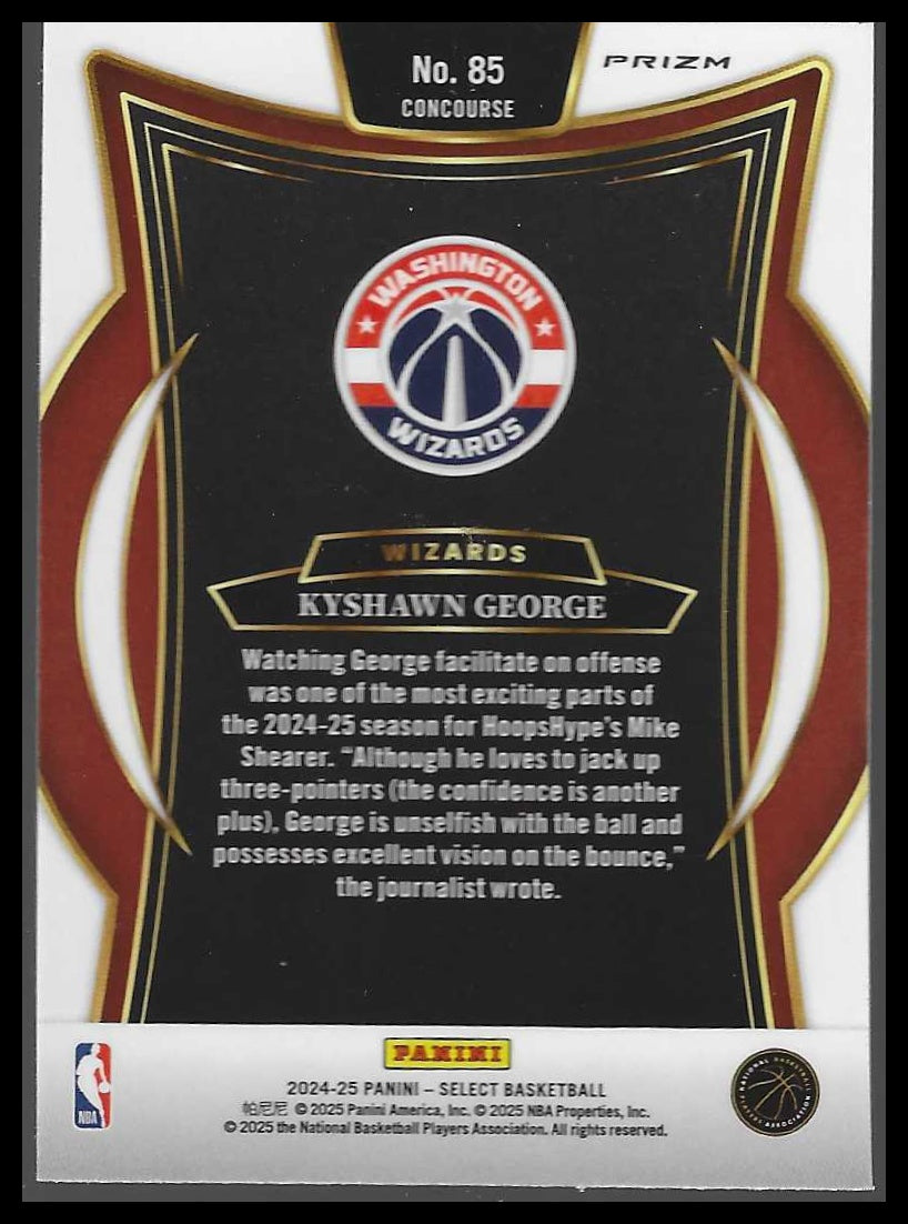 2024-25 Panini Select #85 Kyshawn George Silver Prizm