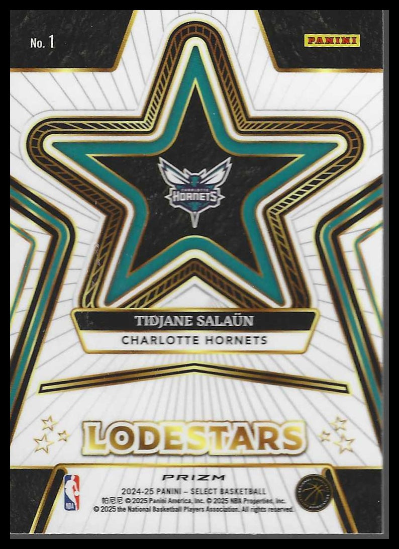 2024-25 Panini Select #1 Tidjane Salaun Lodestars Green Prizms