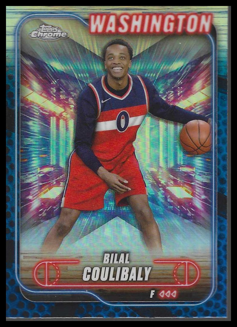 2024-25 Topps Chrome #11 Bilal Coulibaly Blue Basketball Refractor