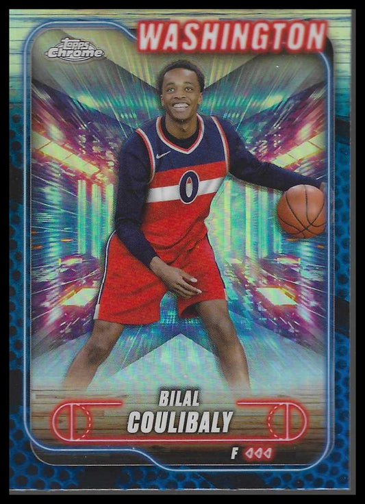 2024-25 Topps Chrome #11 Bilal Coulibaly Blue Basketball Refractor