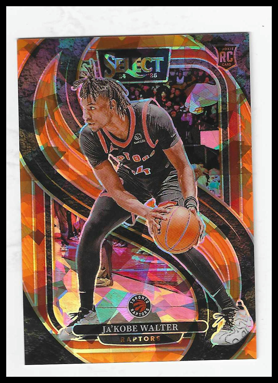 2024-25 Panini Select #195 Ja'Kobe Walter Orange Cracked Ice Prizm #/275