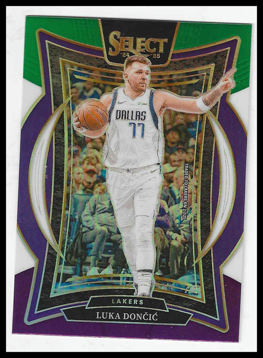 2024-25 Panini Select #56 Luka Doncic Green White Purple Prizm