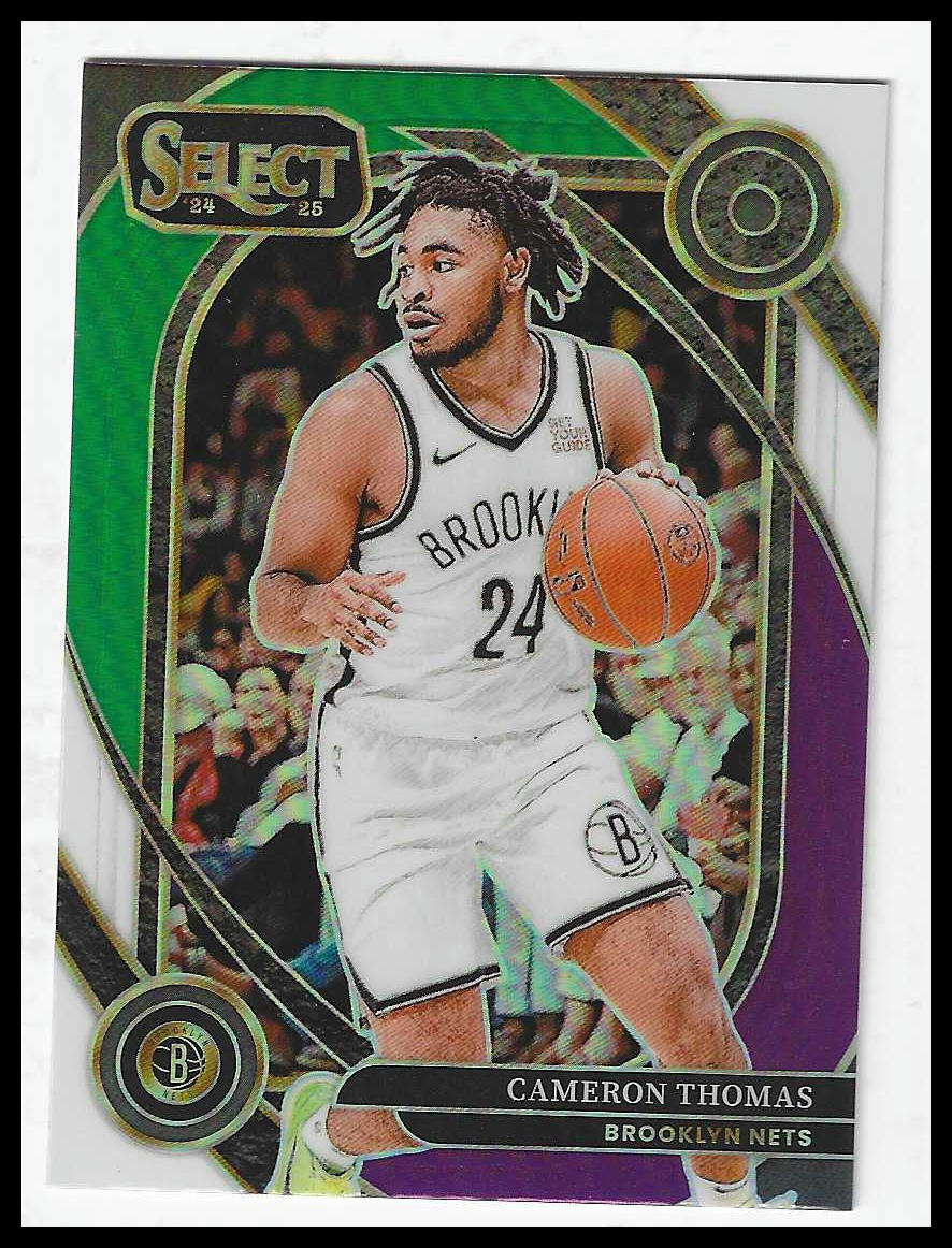 2024-25 Panini Select #225 Cameron Thomas courtside Green,White & Purple Prizm