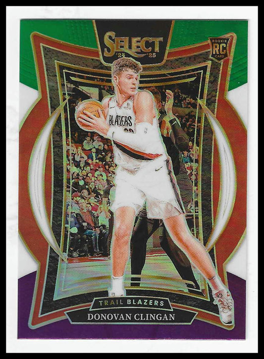 2024-25 Panini Select #69 Donovan Clingan Green White Purple Prizm