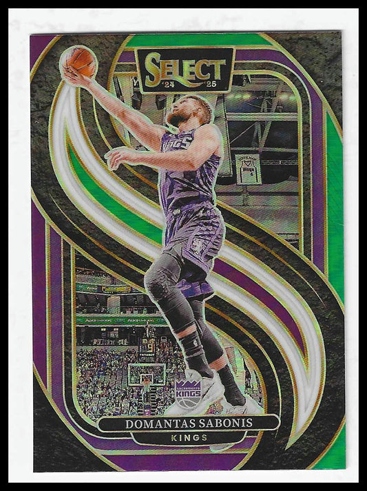 2024-25 Panini Select #135 Domantas Sabonis Green White Purple Prizm