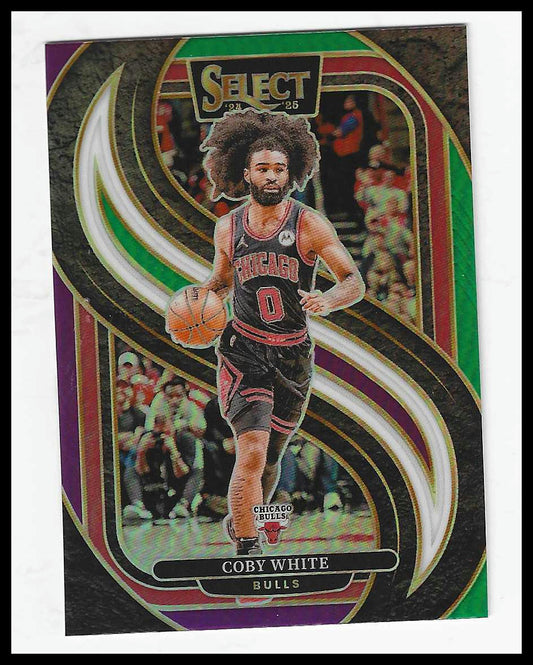 2024-25 Panini Select #126 Coby White Green White Purple Prizm