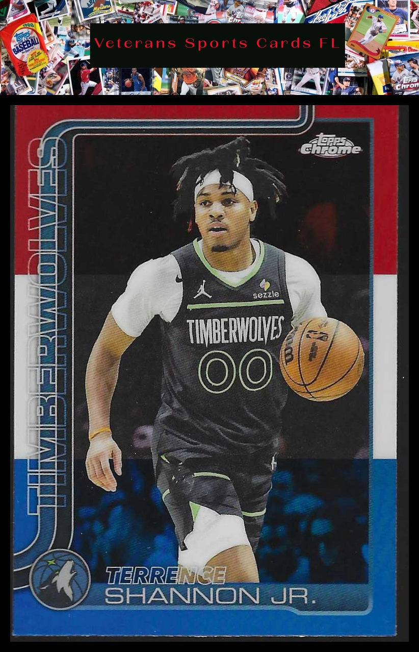 2025-26 Topps Chrome #198 Terrence Shannon Jr. Red White and Blue Refractor