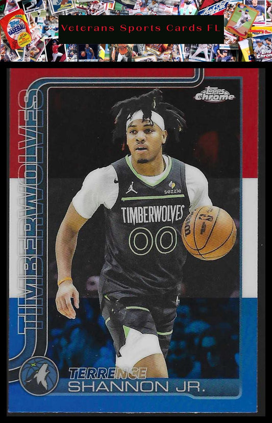 2025-26 Topps Chrome #198 Terrence Shannon Jr. Red White and Blue Refractor