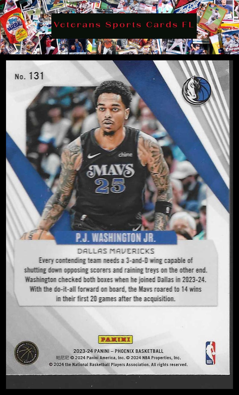 2023-24 Panini Phoenix #131 P.J. Washington Jr. Phoenix Blue Ice