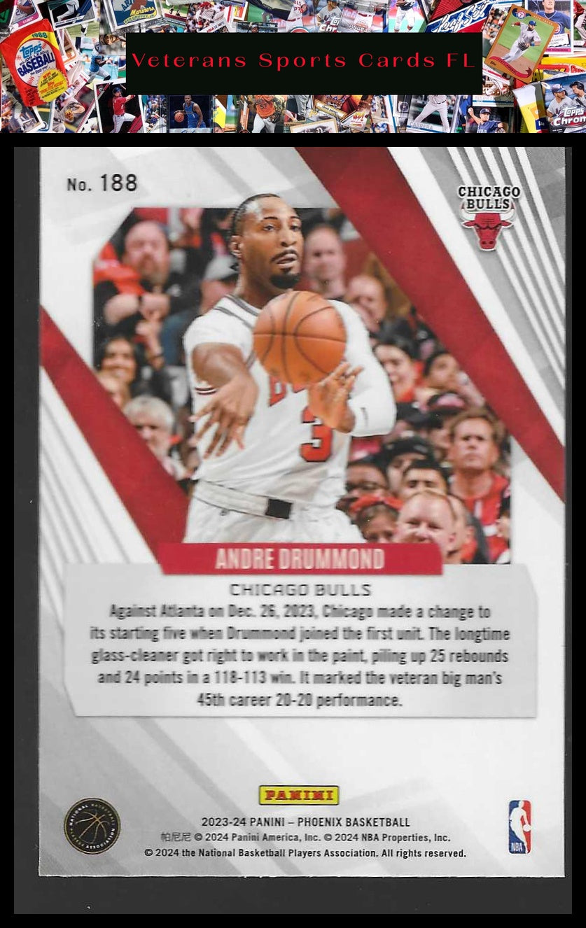 2023-24 Panini Phoenix #188 Andre Drummond Phoenix Blue Ice