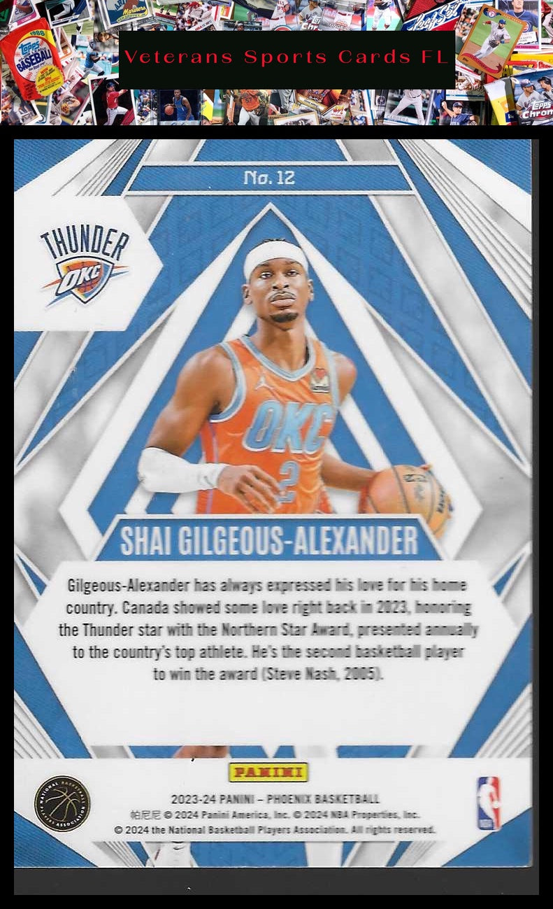 2023-24 Panini Phoenix #12 Shai Gilgeous-Alexander Paragon Silver