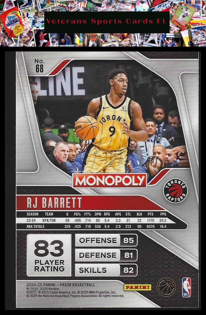 2024-25 Panini Prizm Monopoly #68 RJ Barrett