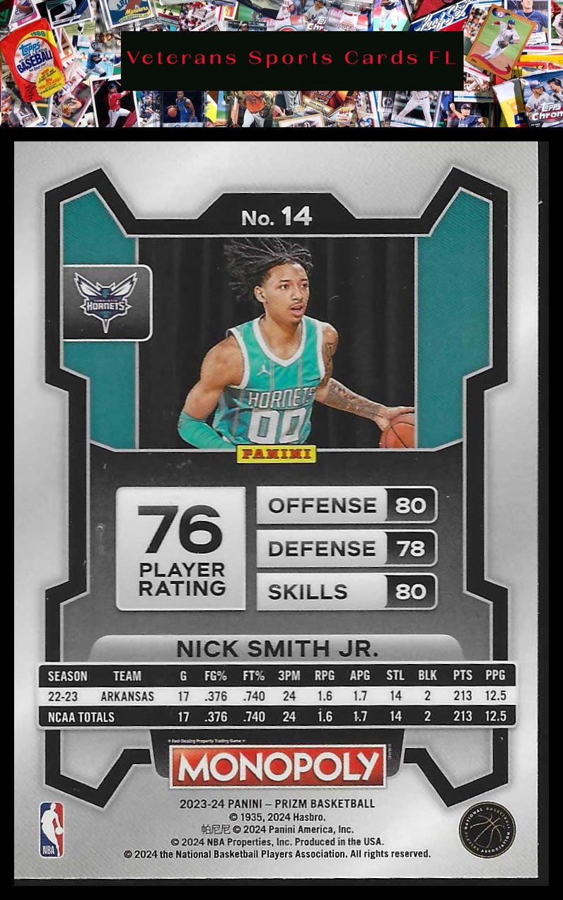 2023-24 Panini Prizm Monopoly #14 Nick Smith Jr.