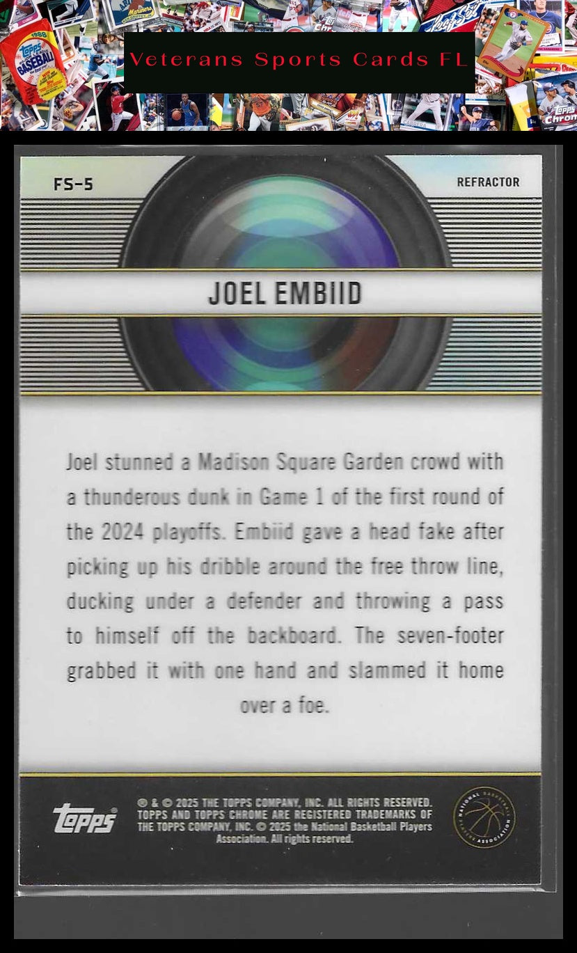 2024-25 Topps Chrome #FS-5 Jel Embiid Film Study