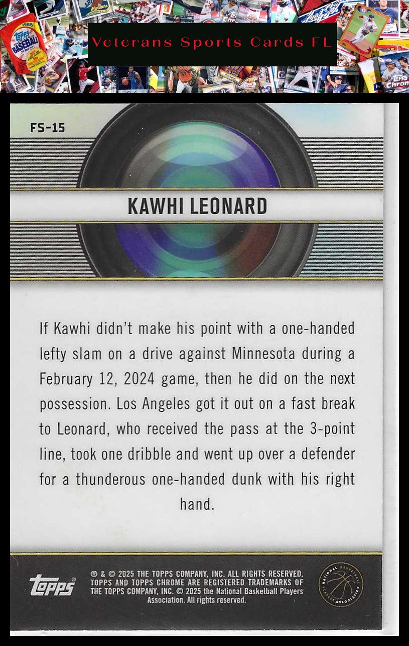 2024-25 Topps Chrome - Film Study #FS-15 Kawhi Leonard