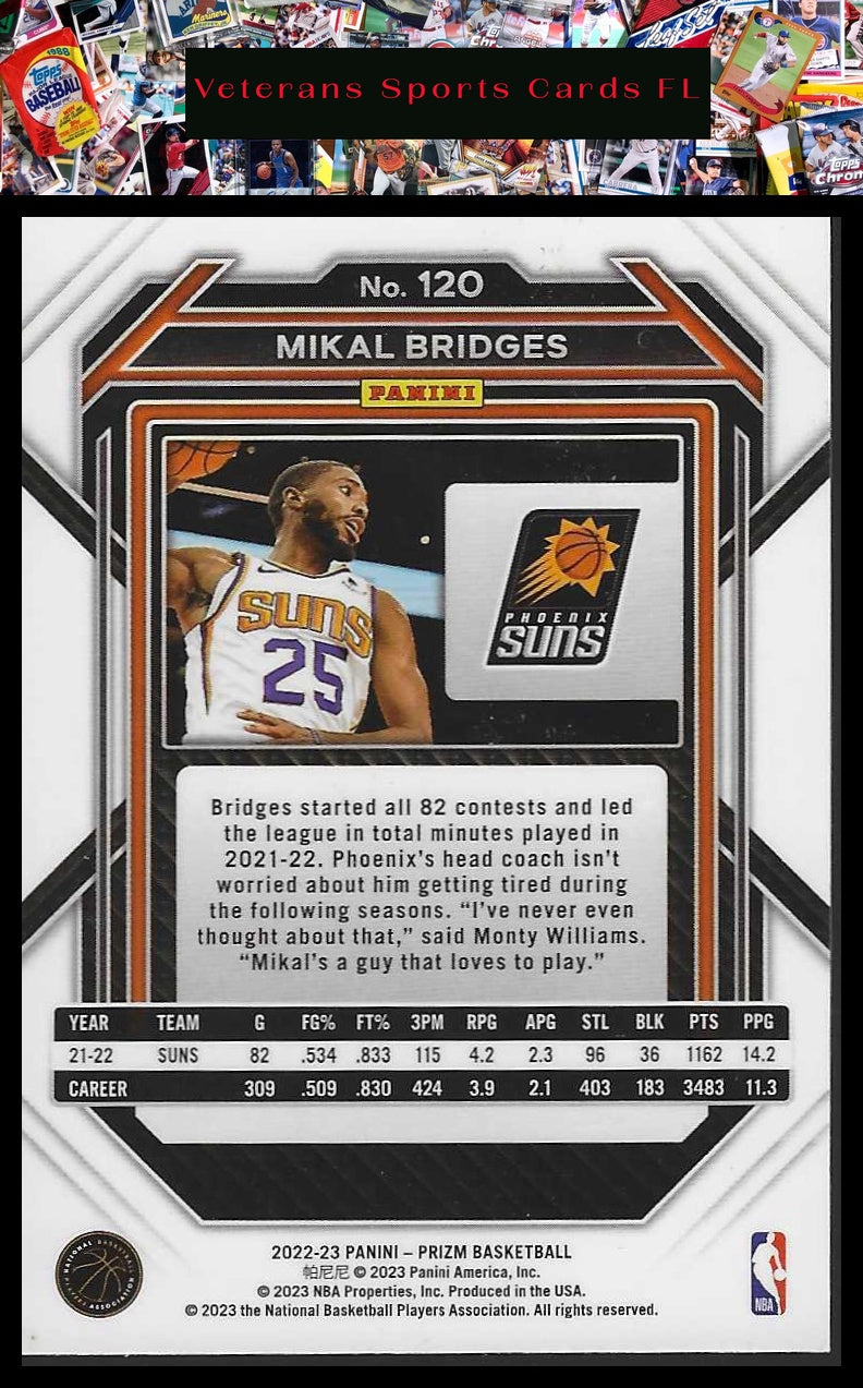 2022-23 Panini Prizm #120 Mikal Bridges