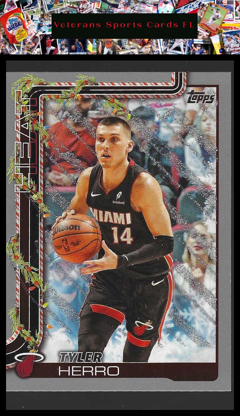 2025-26 Topps Holiday #H58 Tyler Herro Glitter Holiday