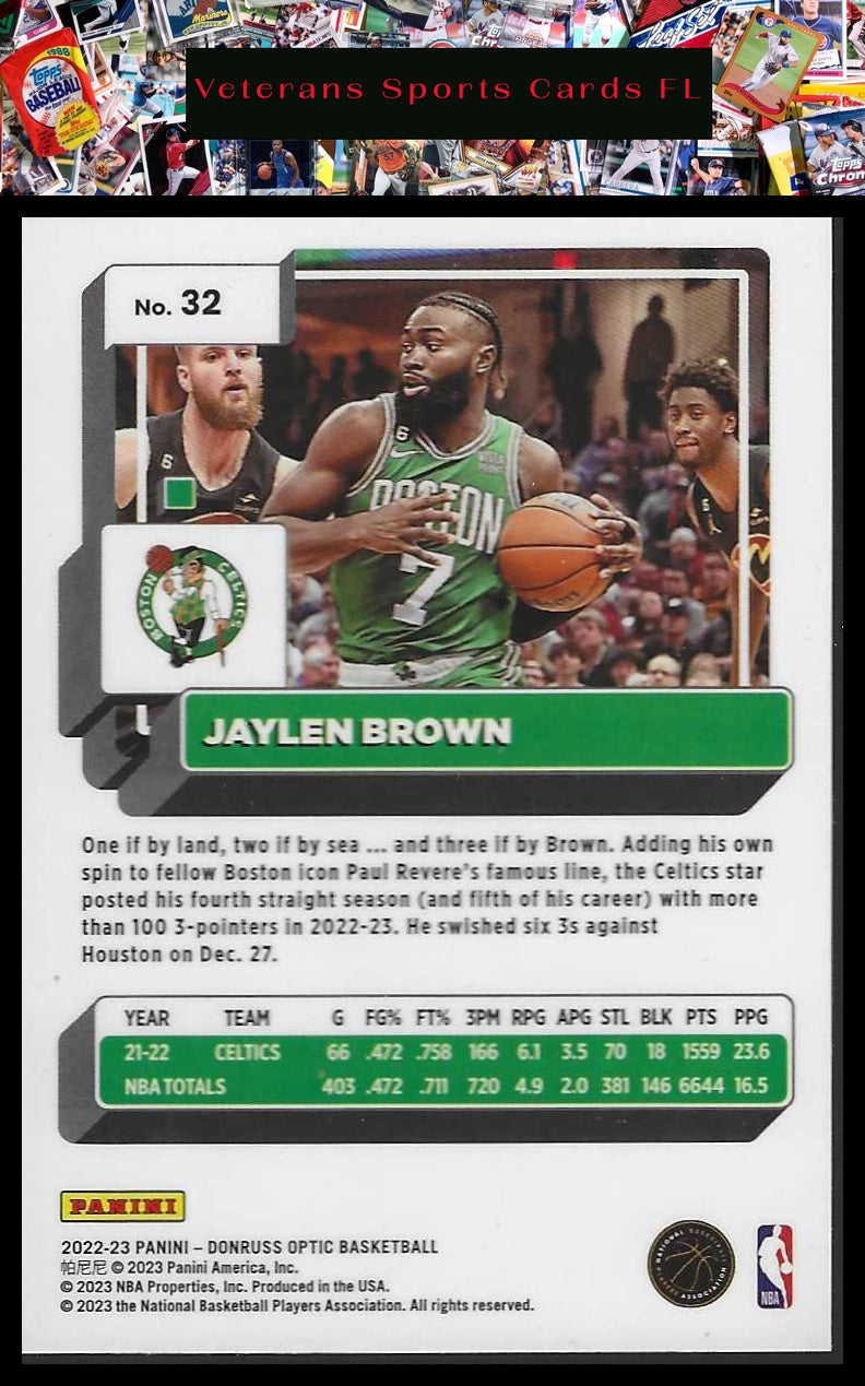 2022-23 Donruss Optic #32 Jaylen Brown