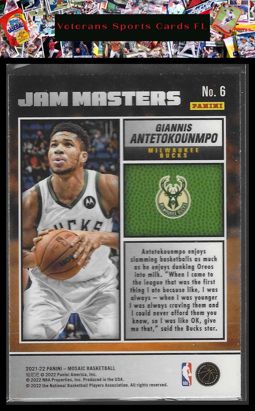 2021-22 Panini Mosaic #6 Giannis Antetokounmpo Jam Masters