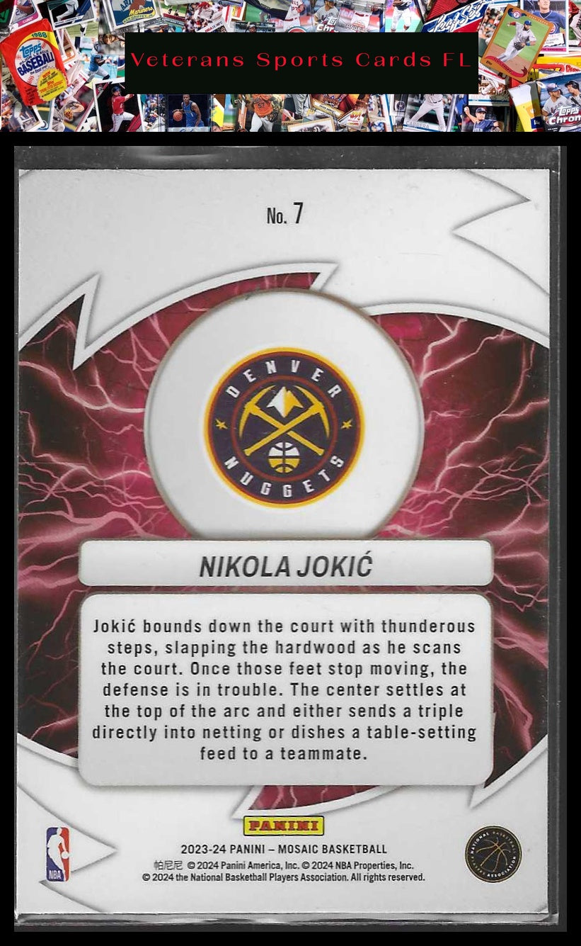 2023-24 Panini Mosaic #7 Nikola Jokic Thunder Road