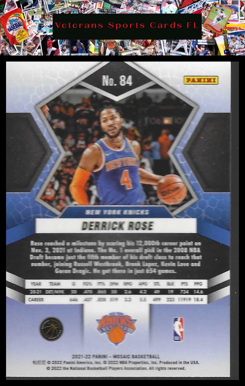 2021-22 Panini Mosaic #84 Derrick Rose