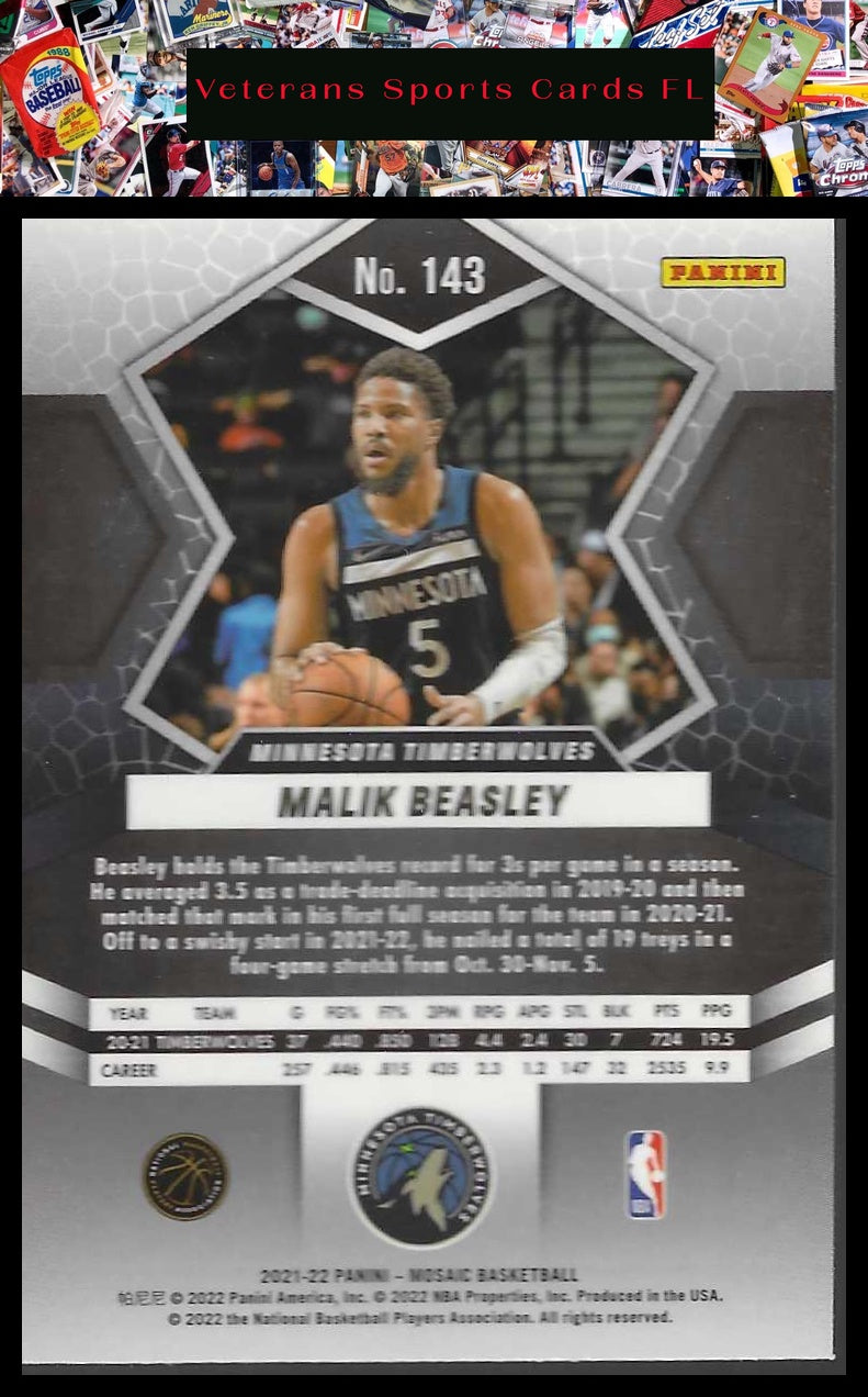 2021-22 Panini Mosaic #143 Malik Beasley