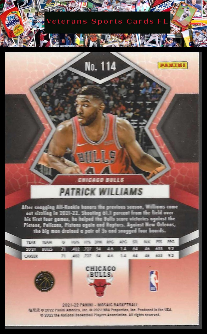 2021-22 Panini Mosaic #114 Patrick Williams