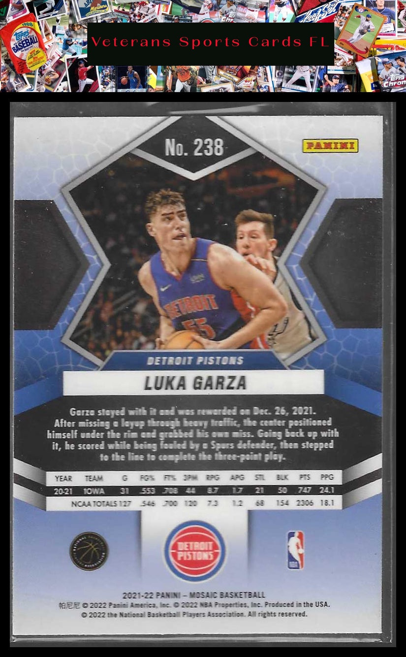 2021-22 Panini Mosaic #238 Luka Garza