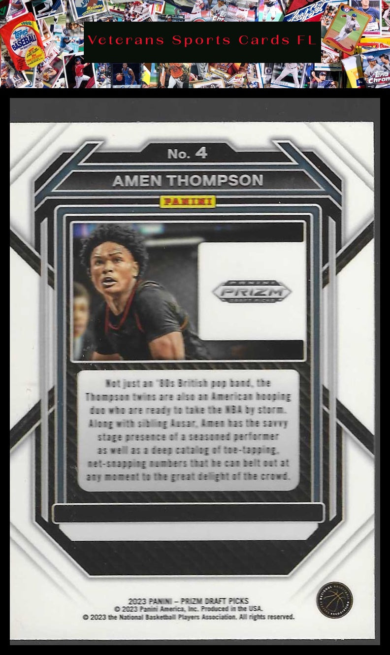 2023 Panini Prizm Draft Picks #4 Amen Thompson
