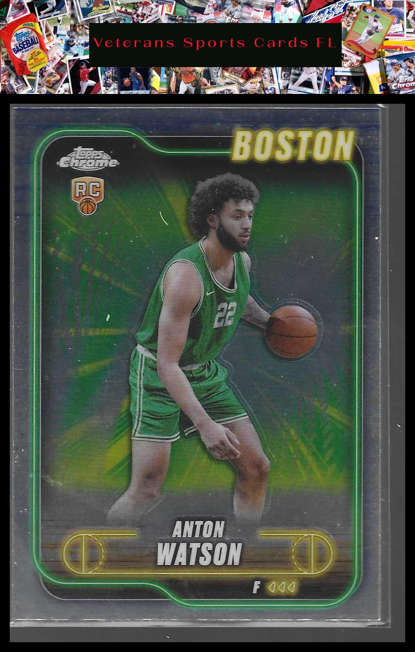 2024-25 Topps Chrome #107 Anton Watson Blue Basketball Refractor
