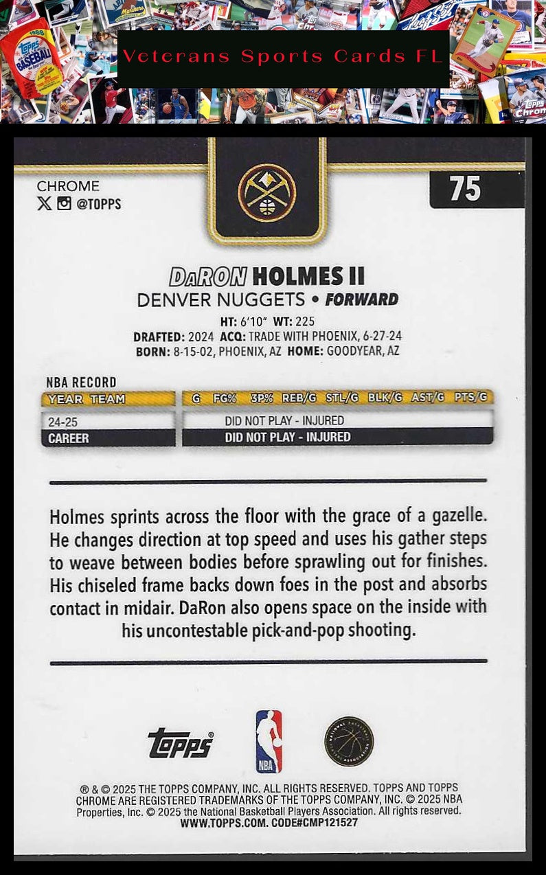 2025-26 Topps Chrome #75 DaRon Holmes II